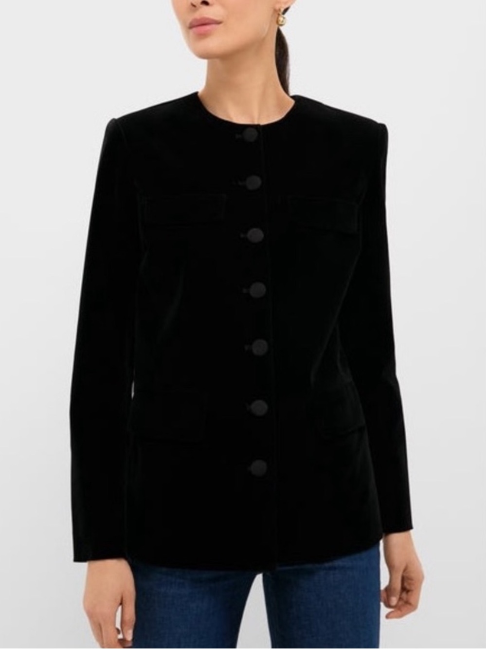Pomander Place Black Velvet Jennings Jacket Blazer NWT Large Tuckernuck